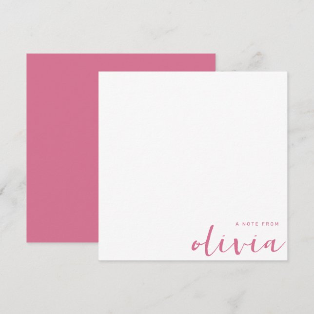 Tarjeta Pequeña Guión de Monograma Rojo Girly Pale Violet (Anverso / Reverso)