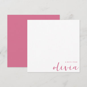 Tarjeta Pequeña Guión de Monograma Rojo Girly Pale Violet