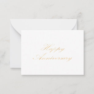 Tarjeta Pequeña Guión de tipo de letra oro de aniversario feliz bl