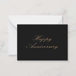 Tarjeta Pequeña Guión de tipo de letra oro de aniversario feliz ne