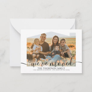 Tarjeta Pequeña Guión del presupuesto Hemos movido foto nueva casa