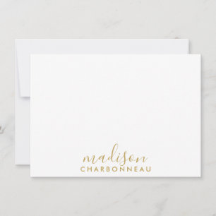 Tarjeta Pequeña Guión dorado Minimalista monograma par