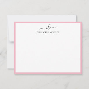 Tarjeta Pequeña Guión elegante monogramado manuscrito
