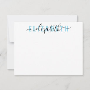 Tarjeta Pequeña Guión femenino moderno negrita tipografía azul cla