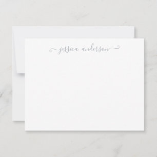 Tarjeta Pequeña Guión gris grisáceo plateado moderno y sencillo