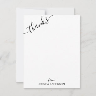 Tarjeta Pequeña Guión gris negro moderno suave gracias a