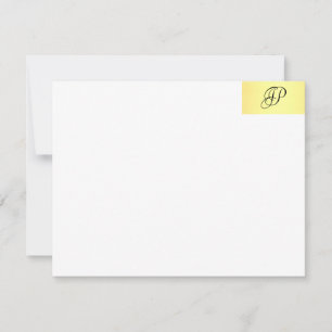 Tarjeta Pequeña Guión manual Monogramado Nombre Faux Gold Moda