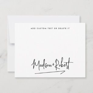 Tarjeta Pequeña Guión manuscrito Boda moderno Minimalista