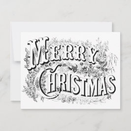 Tarjeta Pequeña Guión "Merry Christmas Color Me" decorativo vintag