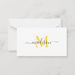 Tarjeta Pequeña Guión minimalista moderno de monograma femenino am