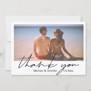 Tarjeta Pequeña guión mínimo verano boda foto gracias
