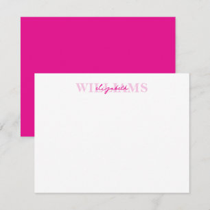 Tarjeta Pequeña Guión moderno clásico de color rosa caliente manus
