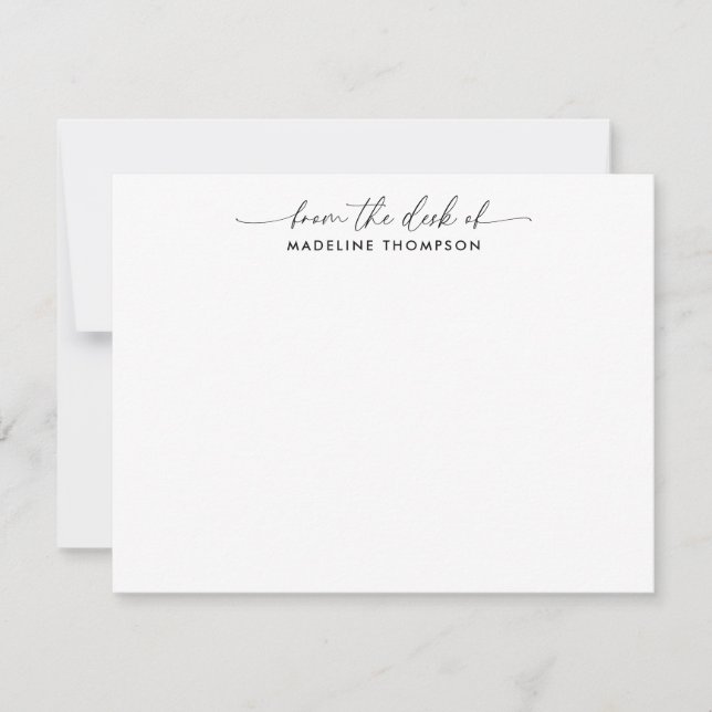 Tarjeta Pequeña Guión moderno de moda desde el escritorio del nomb (Anverso)