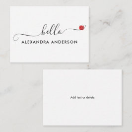 Tarjeta Pequeña Guión moderno mínimo Hola Corazón