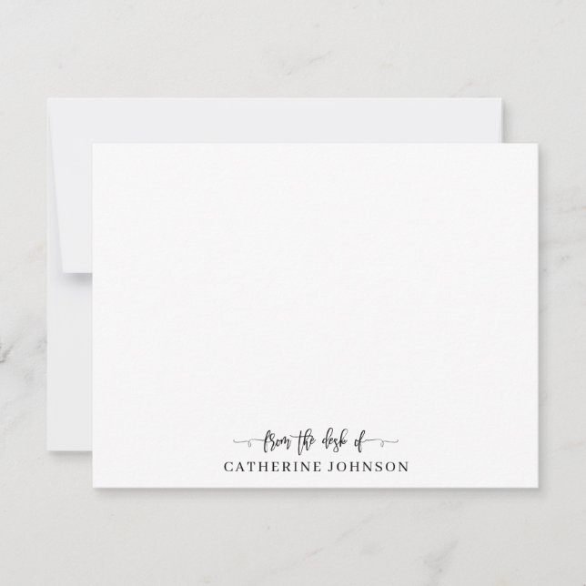 Tarjeta Pequeña Guión moderno y elegante de la mesa de nombres neg (Anverso)