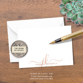 Tarjeta Pequeña Guión monograma moderno Iniciales Terracotta