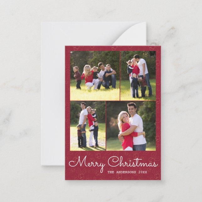 Tarjeta Pequeña Guión navideño del presupuesto para navidad 4 Foto (Anverso)