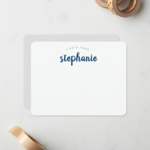 Tarjeta Pequeña Guion Personalizado Plano Azul Divertido
