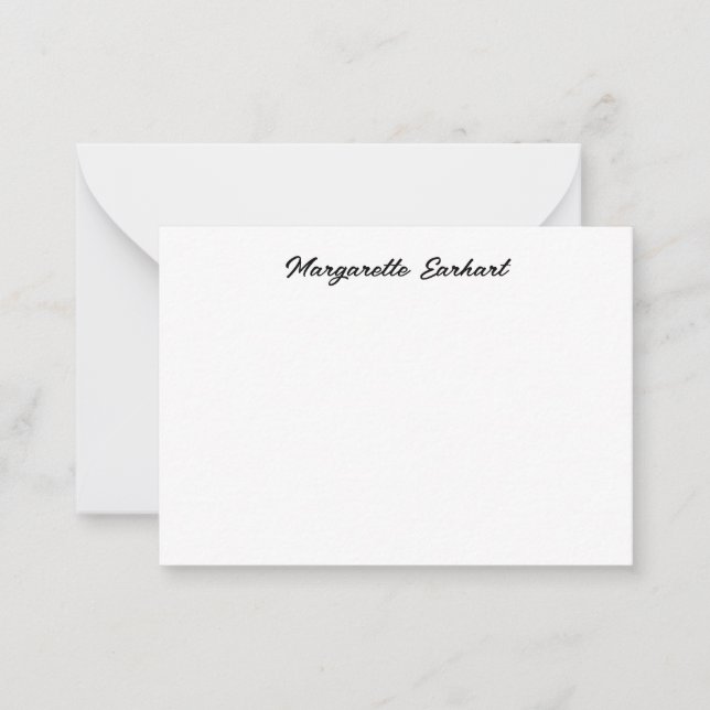 Tarjeta Pequeña Guión retro vintage mínimo (Anverso)