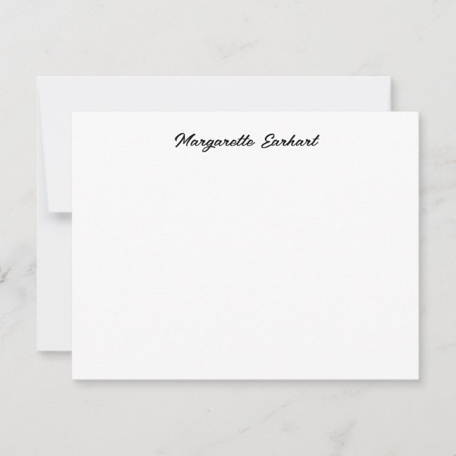 Tarjeta Pequeña Guión retro vintage mínimo (Anverso)