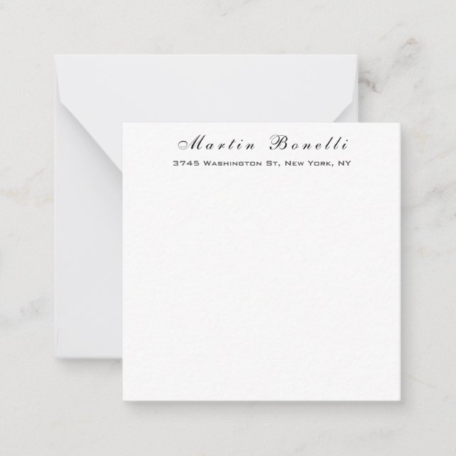 Tarjeta Pequeña Guión simple blanco simple blanco simple para cali (Anverso)