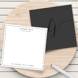 Tarjeta Pequeña Guión simple: estilo moderno negro de Stationery