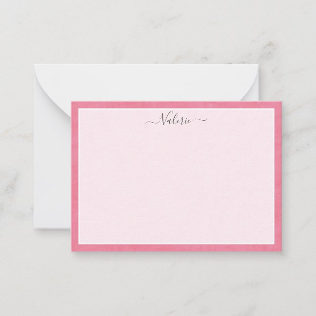 Tarjeta Pequeña Guión simple personalizado Girona rosa (Anverso)