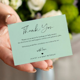 Tarjeta Pequeña Guión simple presupuesto ducha bebé gracias