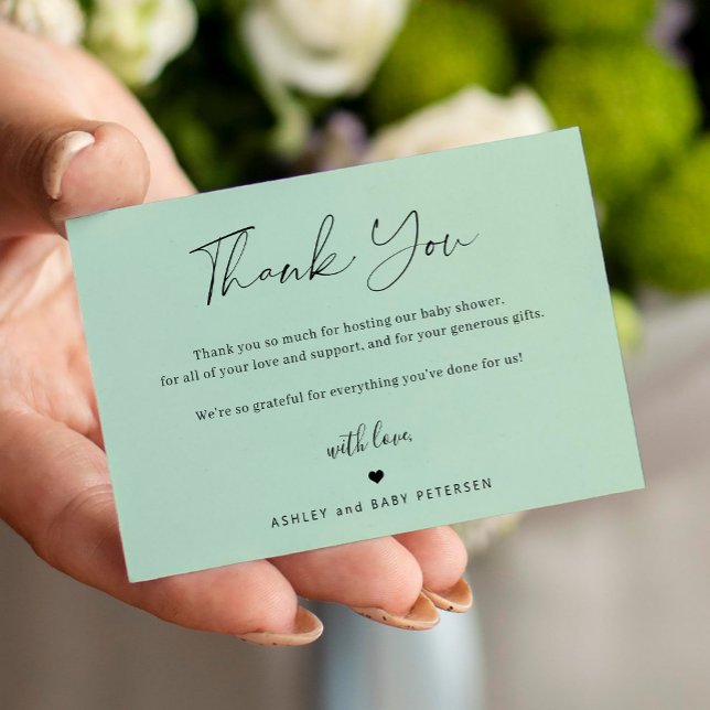 Tarjeta Pequeña Guión simple presupuesto ducha bebé gracias (Subido por el creador)