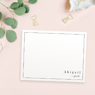 Tarjeta Pequeña Guión simple rosado estilo moderno Stationery pers