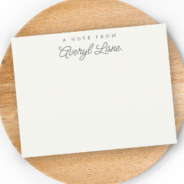 Tarjeta Pequeña Guión simple Stationery Personalizada Marfil Blanc