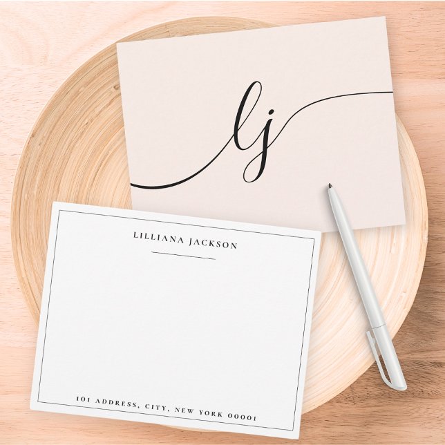 Tarjeta Pequeña Guión simple Stationery personalizada Rubor Pink (Subido por el creador)