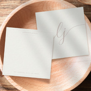 Tarjeta Pequeña Guión simple Stationery Personalizado Rosa de marf