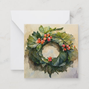 Tarjeta Pequeña Guirnalda de Navidad de acebo