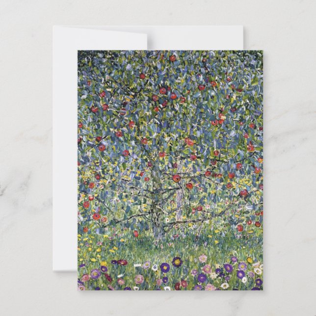 Tarjeta Pequeña Gustav Klimt Apple Tree Note Card (Anverso)