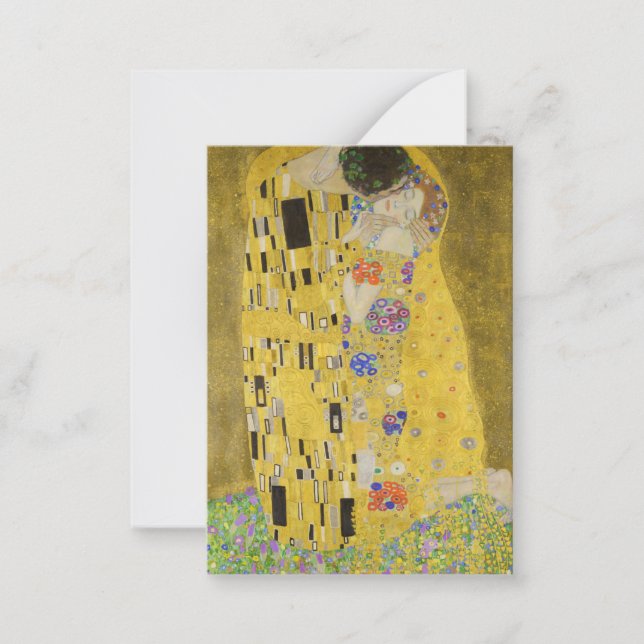 Tarjeta Pequeña Gustav Klimt - El beso (Anverso)