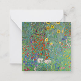 Tarjeta Pequeña Gustav Klimt - Jardín de campo con girasoles