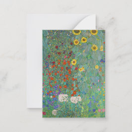 Tarjeta Pequeña Gustav Klimt - Jardín de campo con girasoles