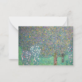 Tarjeta Pequeña Gustav Klimt - Rosebushes bajo los árboles