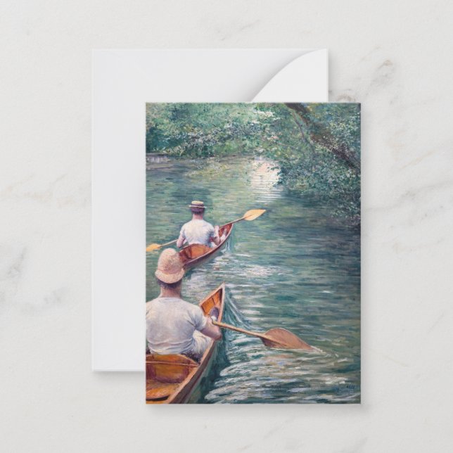 Tarjeta Pequeña Gustave Caillebotte - Canoes on the Yerres (Anverso)