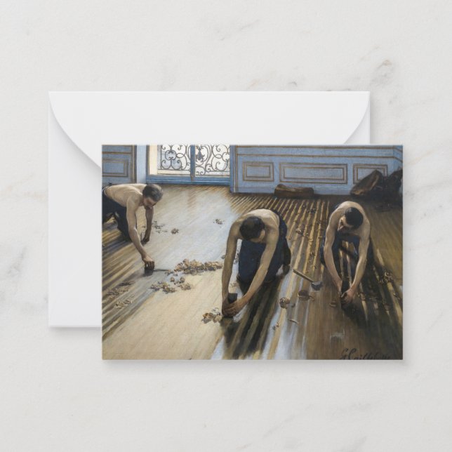 Tarjeta Pequeña Gustave Caillebotte - Los rascacielos del piso (Anverso)