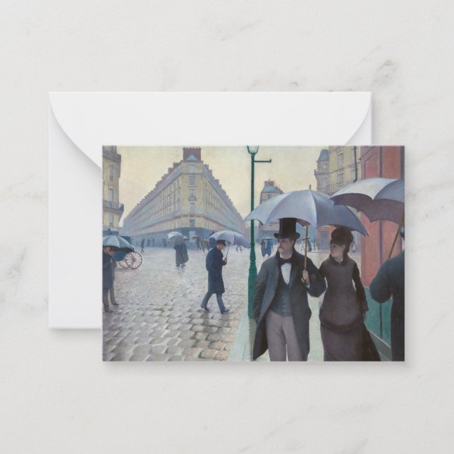 Tarjeta Pequeña Gustave Caillebotte - Paris Street; Rainy Day (Anverso)