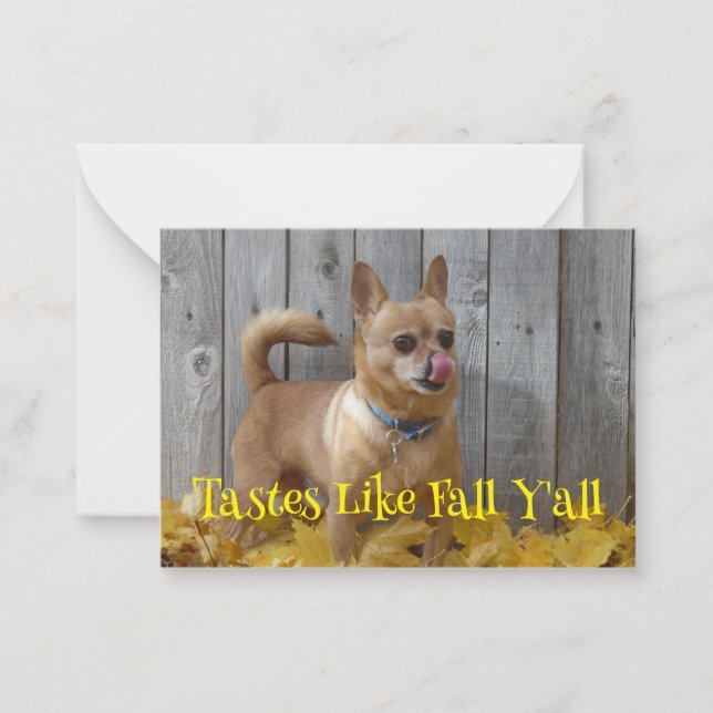 Tarjeta Pequeña Gustos como Caída del Otoño Chihuahua (Anverso)