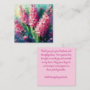 Tarjeta Pequeña Hábitos rosados Flores florales Gracias
