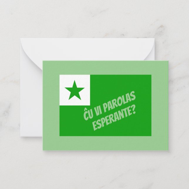 Tarjeta Pequeña ¿Habla Esperanto? (Anverso)