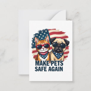 Tarjeta Pequeña Hacer que los Mascotas vuelvan a estar seguros de 