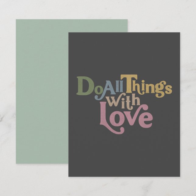 Tarjeta Pequeña Hacer todas las cosas con amor (Anverso / Reverso)