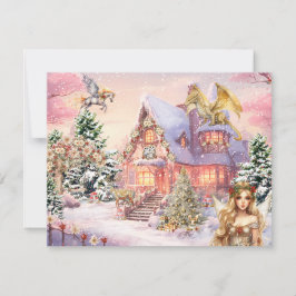 Tarjeta Pequeña Hada Mágica y Caprichosa de Navidad
