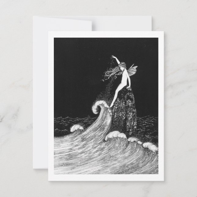 Tarjeta Pequeña Hadas en Fairyland Vintage Art (Anverso)