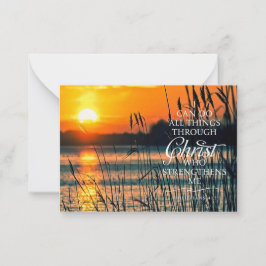 Tarjeta Pequeña Hagan todas las cosas atardecer y juncos